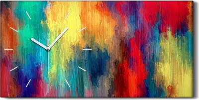 Produktbild von Küchenuhr Bürouhr Leinwand Uhr 60x30 Foto Wandbild Abstrakte Kunst Malerei - weiße Hände