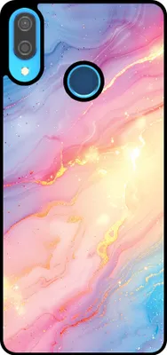 Produktbild von Smartphonica Telefon Fall geeignet für Huawei P20 Lite / Nova 3E mit Regenbogen Glitter Marble Print - TPU Backcover Fall Regenbogen Glitter Marble Design