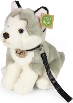Immagine prodotto di Husky di peluche con guinzaglio, 28 cm, ecologico