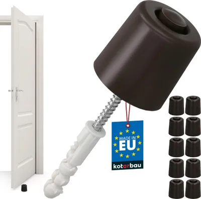 Produktbild von KOTARBAU® 10er Set Türstopper Boden zum Schrauben - 43 mm - Braun - Bodentürstopper - Bodenmontage - Türstopper - aus Gummi