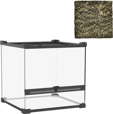 Imagen del producto de Terrario de vidrio para reptiles, con base impermeable y cierre seguro