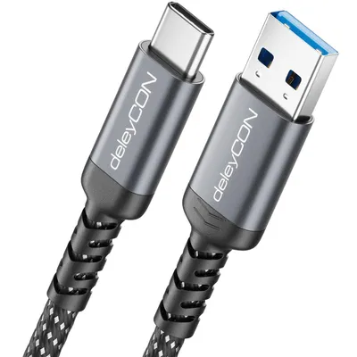 Produktbild von deleyCON 0,5m USB-A auf USB-C Kabel USB 3.2 Gen1 5Gbps
