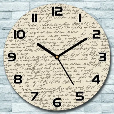 Produktbild von Wanduhr aus Glas Rund fi 30 Vintage Handschrift Quarz Deko Schlafzimmer Büro