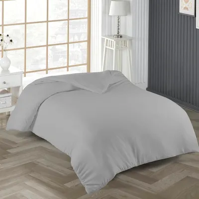 Produktbild von Bettwäsche Bettbezug 2er Set 155x220 cm Einfarbig 100% Baumwolle Grau