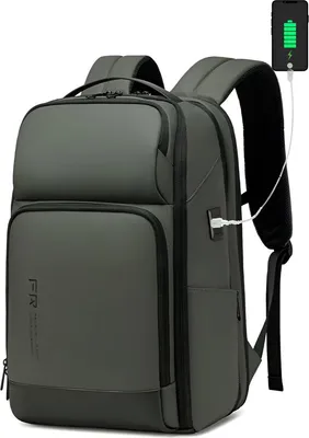 Productafbeelding van CarryQuest® - Rugzak voor laptops, USB-oplaadfunctie, 35 liter, groen
