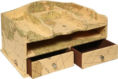 Produktbild von Aufsatz für Schreibtische Weltkarte ca. 34 x 25 x 18 cm Organizer