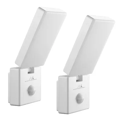 Produktbild von 2x Maclean LED-Leuchte mit Bewegungsmelder PIR-Bewegungsmelder Farbe: Weiß 10 W IP65 800 lm Lichtfarbe: Neutralweiß (4000 K) MCE516 W