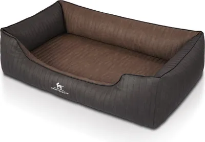 Produktbild von Knuffelwuff Orthopädisches Hundebett Outback aus laser-gestepptem Kunstleder XL 105 x 75cm Schwarz/Braun