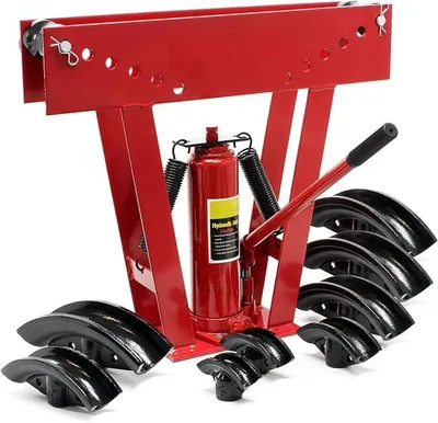 Produktbild von Rohrbiegemaschine hydraulisch 16 t, Biegewinkel bis 90°, Rohrbiegegerät Rohrbieger mit 8 Presstücken 21,3-88,9 mm, Biegemaschine Rohre