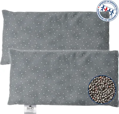Produktbild von Rapssamenkissen 14x28cm, Wärmekissen 2er Set spacegrau