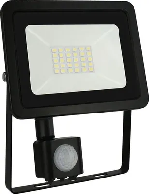 Produktbild von Spectrum LED Fluter Noctis Lux Schwarz IP44 20W 1700lm Warmweiß 3000K mit Bewegungsmelder