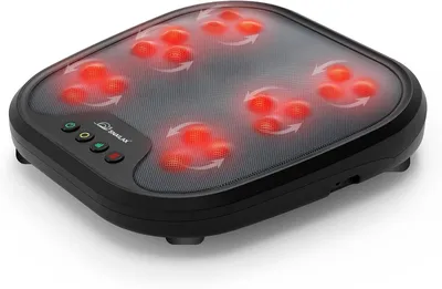 Productafbeelding van Snailax Shiatsu voetmassageapparaat met warmtefunctie, voetwarmer met 18 massagekoppen, geschikt voor alle voetmaten
