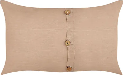 Obrázek produktu pro BELIANI Sada 2 dekorativních polštářů béžová len bavlna 30 x 50 cm dekorační knoflíky klasický retro styl dekorace doplňky