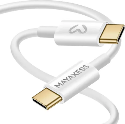 Obrázok produktu pre Mayaxess, rýchlonabíjací kábel USB-C na USB-C 20 W, biely