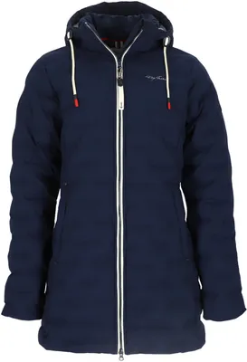 Produktbild von Dry Fashion Damen Steppmantel Blavand gefüttert - Gesteppter Mantel mit abnehmbarer Kapuze in Navy Größe 48