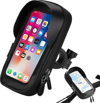 Image de Support pour moto - Support étanche pour smartphone - pour moto, VTT et scooter - Noir