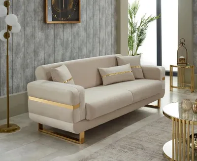 Produktbild von Luxus Sofa Couch Dreisitzer Beige  Sofas 3-Sitzer Couchen Polster Design Lounge
