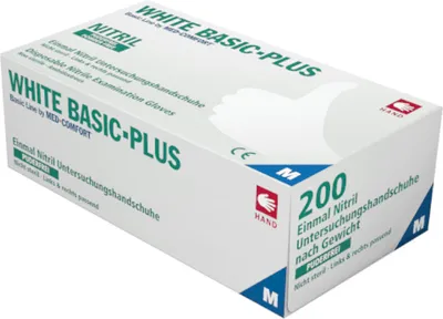 Produktbild von AMPri White Basic Plus Nitril Handschuhe XL puderfrei weiß 200 Stück