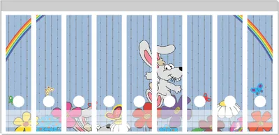 Produktbild von Wallario Ordnerrücken Sticker, selbstklebend für breite Ordner, 9 Stück, Motiv Süße Hasen unter einem Regenbogen