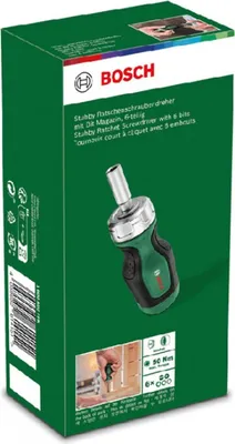 Produktbild von Ratschenschraubendreher BOSCH Stubby 6-teilig, mit integriertem Bit-Magazin