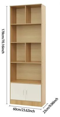 Obrázek produktu pro Police pro knihy – Volně stojící regál s 5 policemi – Otevřený regál bez dvířek – 60 x 23 x 178,2 cm – Barva: JJFT6R 001100