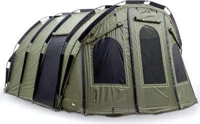 Image de Tente de bivouac Lucx Bigfoot, modèle "Angelzelt", pour 2 à 6 personnes – tente de pêche au carpe de grande taille, imperméable, avec tapis de sol amovible et une colonne d'eau de 10 000 mm