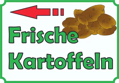 Produktbild von Verkaufsschild Schild Kartoffeln links A4 Rückseite selbstklebend