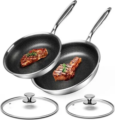 Produktbild von Famanu Pfannen Set 4-teilig - Edelstahl mit Antihaftbeschichtung