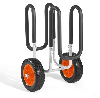 Obrázek produktu pro Přepravní vozík VEVOR, 68 kg, vozík na paddleboardy s plnými gumovými pneumatikami o průměru 25,4 cm, pěnové polstrování, napínací popruh, ideální pomůcka pro přepravu paddleboardů a surfů, 520 x 500 x 680 mm