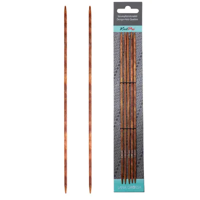 Produktbild von Lana Grossa Strumpfstricknadel Design-Holz Quattro 15-2,0
