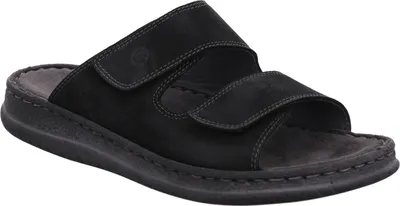 Produktbild von Rohde Herren Pantoletten Clogs Leder Klettverschluss Alassio 6240, Größe:45 EU, Farbe:Schwarz