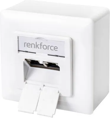 Produktbild von Renkforce Netzwerkdose Aufputz CAT 6 2 Port Reinweiß