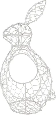 Immagine prodotto di Clayre & Eef Cestino per uova di coniglio 33 cm in metallo bianco