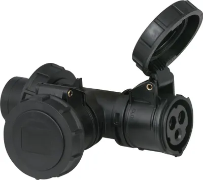 Produktbild von PCE T-connect 2 Way 16/3 - Plug 16/3 CEE IP67