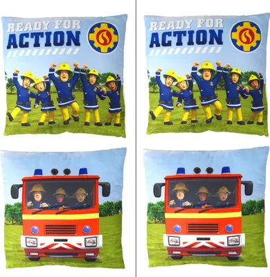 Produktbild von 2 Stück Feuerwehrmann Sam Kinderkissen - Dekokissen ca. 30cm x 30cm - STANDARD 100 by ® e Qualität- Original Lizenzware