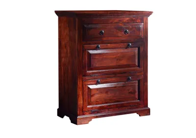 Image de MASSIVMOEBEL24 | Commode 80x45 Acacia laqué Nougat OXFORD #904