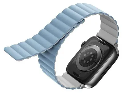 Obrázok produktu pre Uniq Revix, Popruh, Smartwatch, Modrá, Biela, Apple, Apple Watch 42/41/40mm, Silikón, Nerezová oceľ