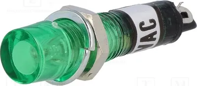 Produktbild von 5x Kontrollleuchte: mit Neonleuchte konkav grün 230VAC  -25÷70°C  Kontrollleuchten