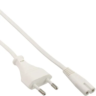 Produktbild von InLine Netzkabel, Netzstecker auf Euro 8 C7 Stecker, weiß, 0,3m, 0,3 m