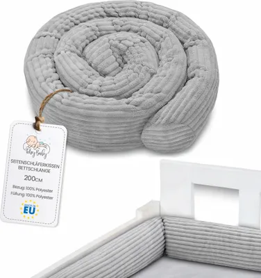 Produktbild von Polštář pro boční spaní Polštář na tělo 200 cm bavlna - dlouhý polštář Ložní válec Polštář na spaní Neck roll Gris