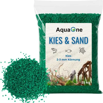 Produktbild von 25 Kg grünen Quarzkies "" 2-3 mm Bodengrund Aquarium Kies Sand