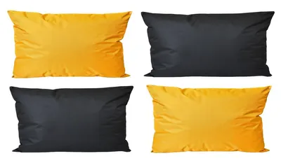 Produktbild von JACK 4x Outdoor Lounge Kissen 30x50cm viele Farben Dekokissen inkl. Füllung Wasserfest Sitzkissen Garten Stuhl, Farbe:2x Schwarz - 2x Gold