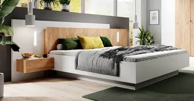 Immagine prodotto di Letto matrimoniale Triest 160x200cm oro bianco rovere artigianale