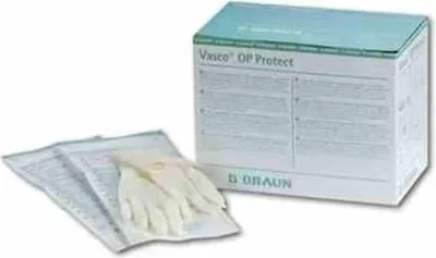 Obrázek produktu pro Vasco OP Rukavice pudrové latexové Gr.7,5 přírodní bílé 2X50 ks