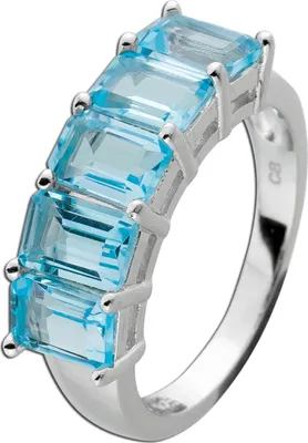 Produktbild von Blautopas Ring Silber 925 wasserblaue Edelsteine 17