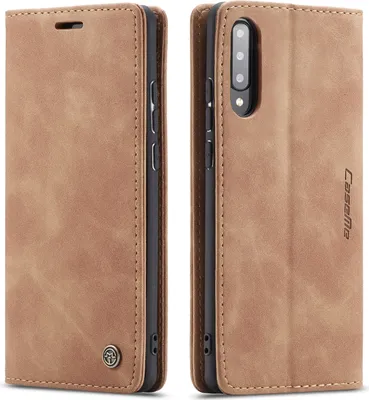 Image de Galaxy A70s Case, RetroPolyuréthaneLeather Case, Card Pockets, Magnetic Closure, Case with Stand Function for Samsung Galaxy A70 / A70S Brown