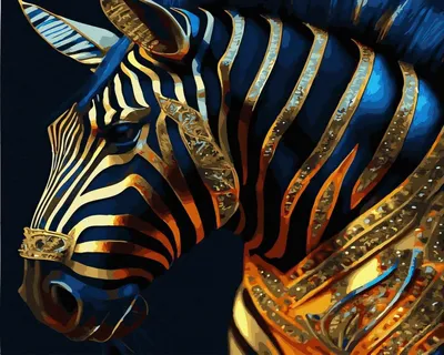 Produktbild von Malen nach Zahlen Set Vergoldetes Zebra 40x50 Goldfarbe