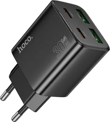 Immagine prodotto di Caricabatterie Hoco 2 x USB C + 2 x USB A QC3.0 PD 3A 30W N56 nero