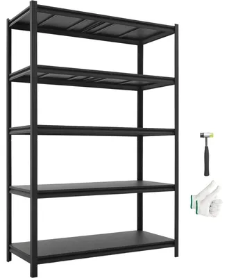 Produktbild von Schwerlastregal Metall - Steckregal 1230 x 522 x 1813 mm - Tragkraft 1360 kg - 5 Verstellbare Böden - Teilbar als Werkbank - Für Keller Garage Werkstatt