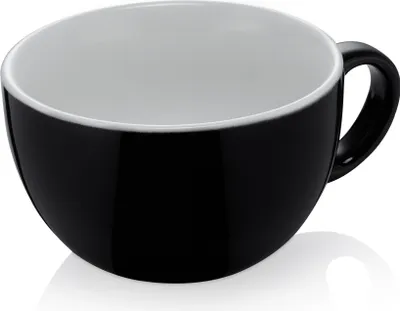 Produktbild von Caffé Latte Tasse Italia 350 ml schwarz, Porzellan